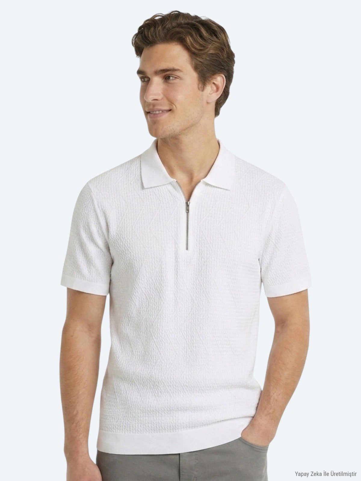 Weißes Strickoberteil