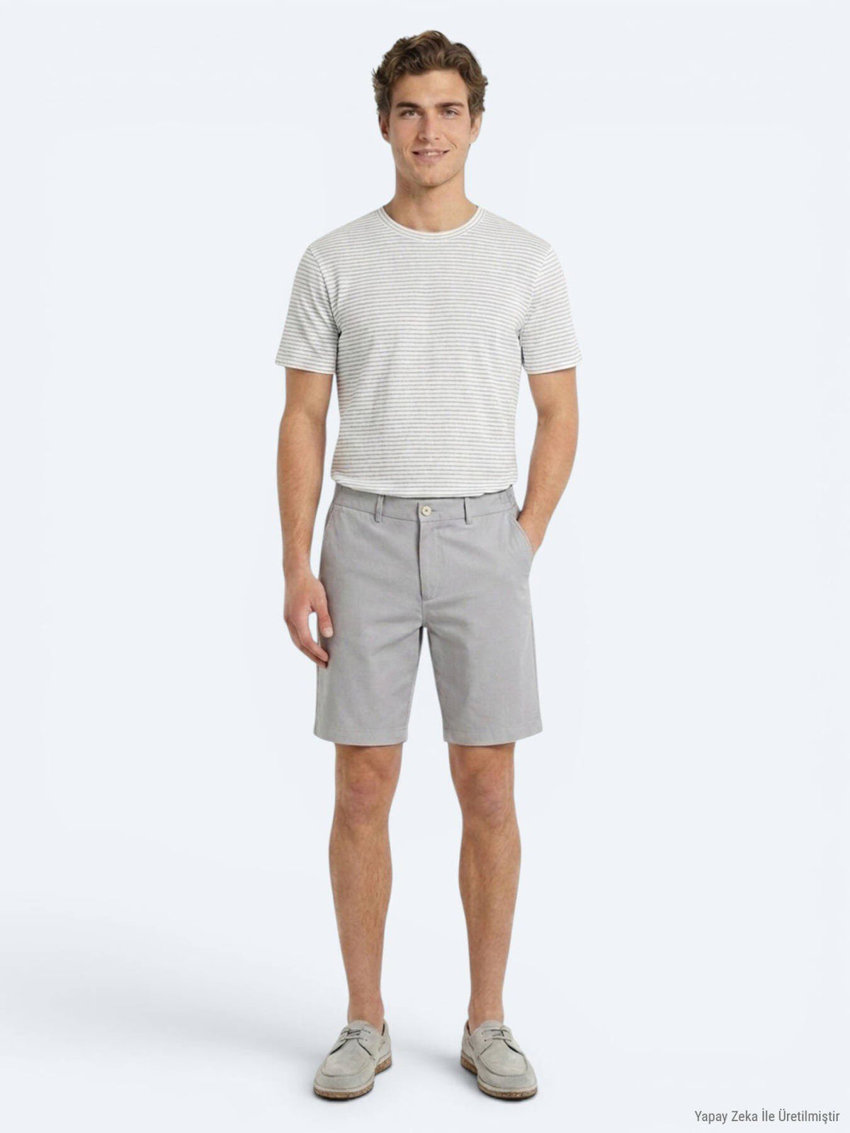 Grau Material Jogging Fit Casual Shorts