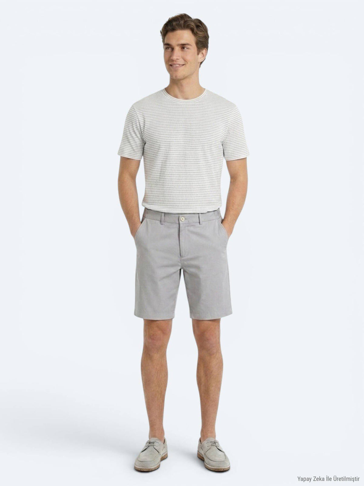 Grau Material Jogging Fit Casual Shorts