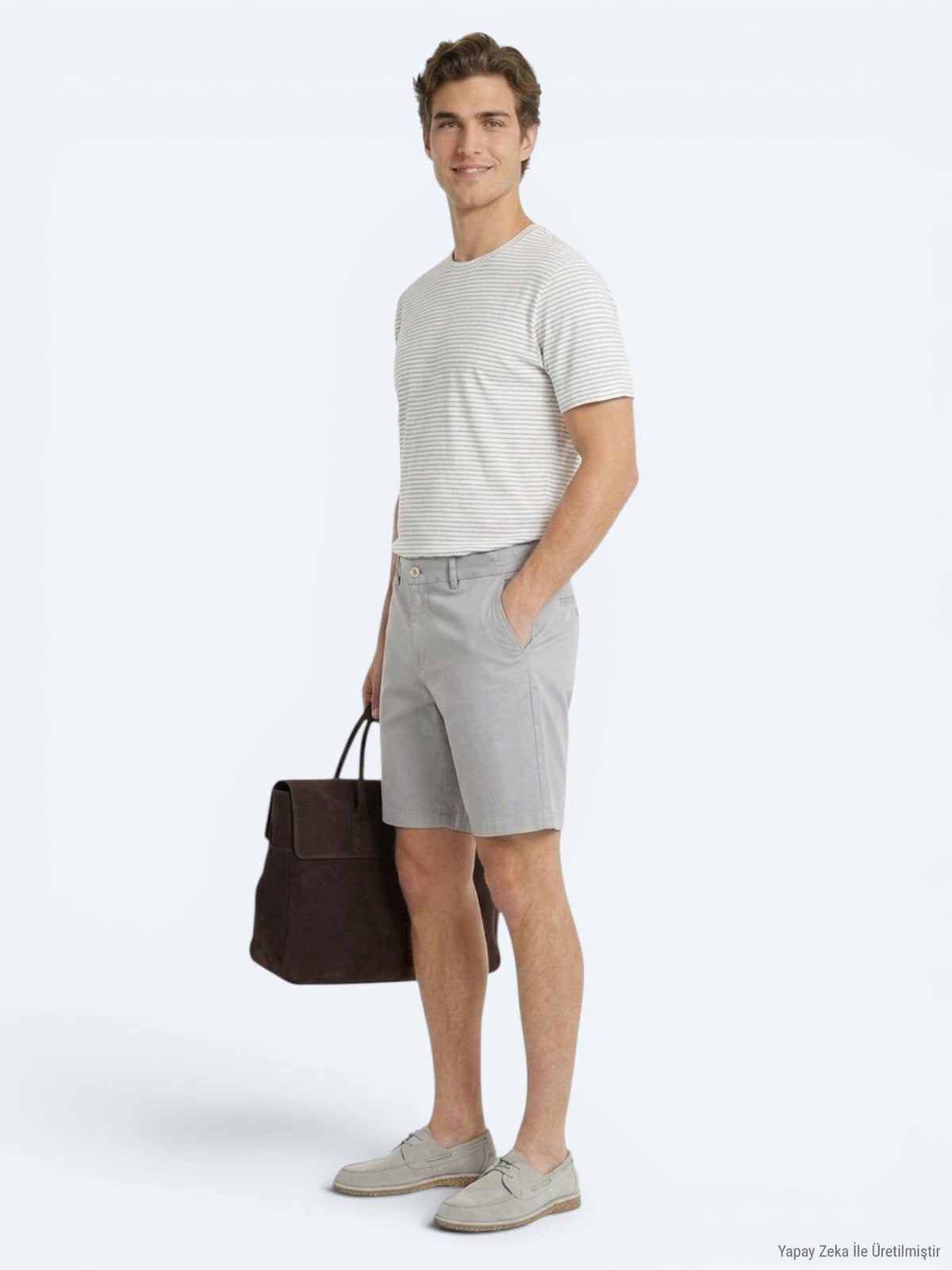 Grau Material Jogging Fit Casual Shorts