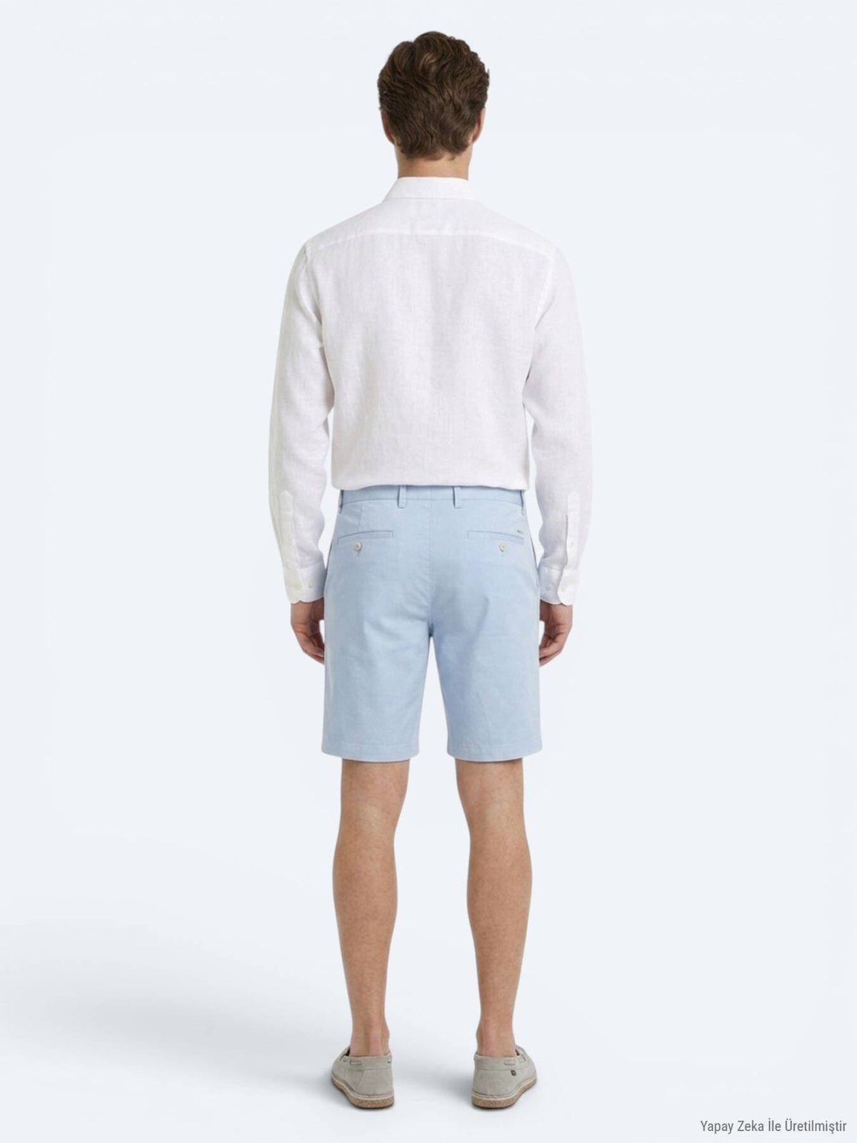 Blaues Material Jogging Fit Bermuda