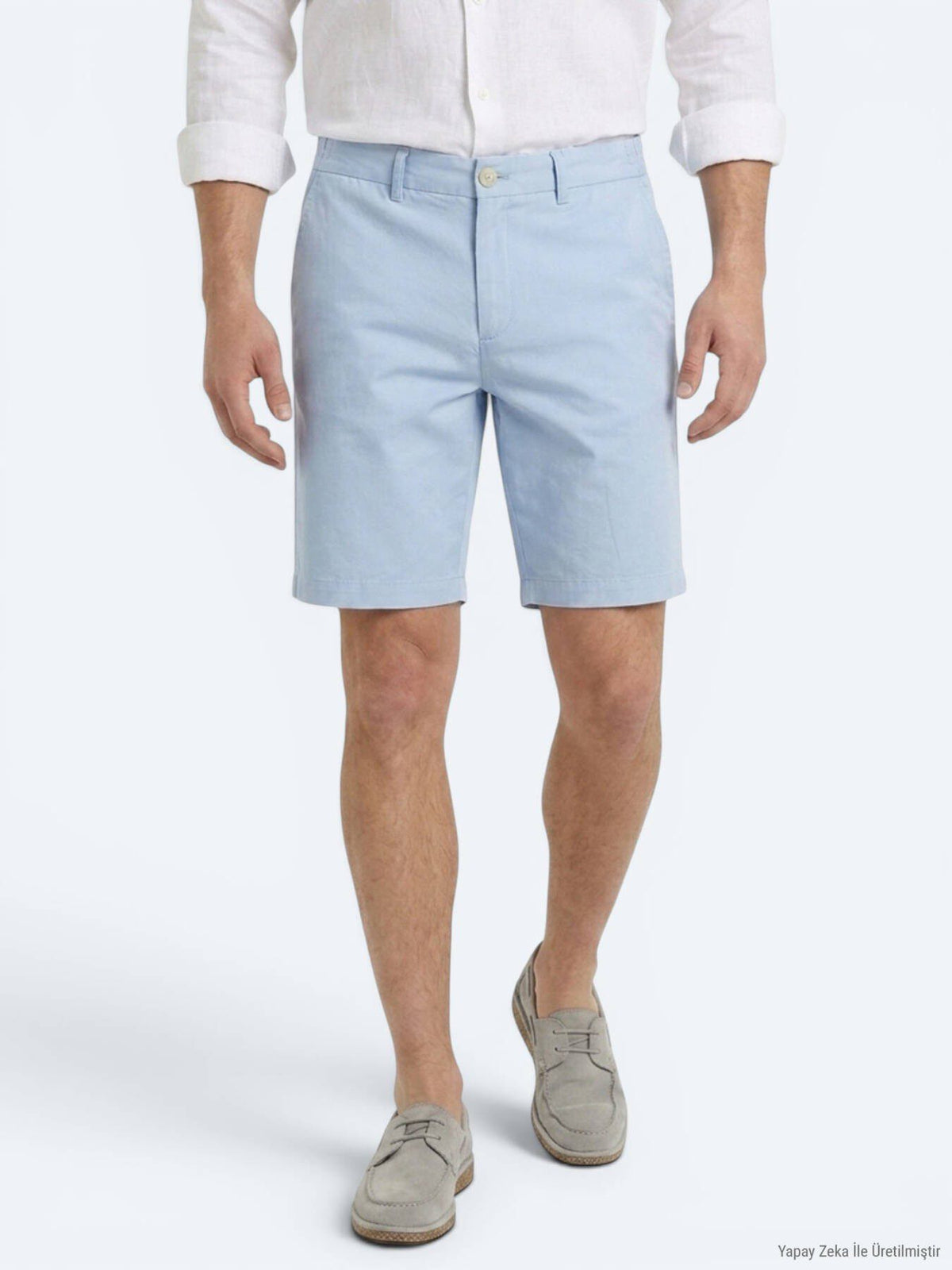 Blaues Material Jogging Fit Bermuda