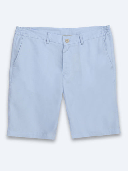 Blaues Material Jogging Fit Bermuda