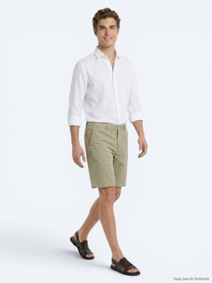 Grüne Velours Jogging Bermuda für Freizeit