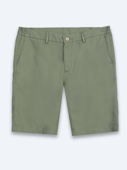 Grüne Velours Jogging Bermuda für Freizeit