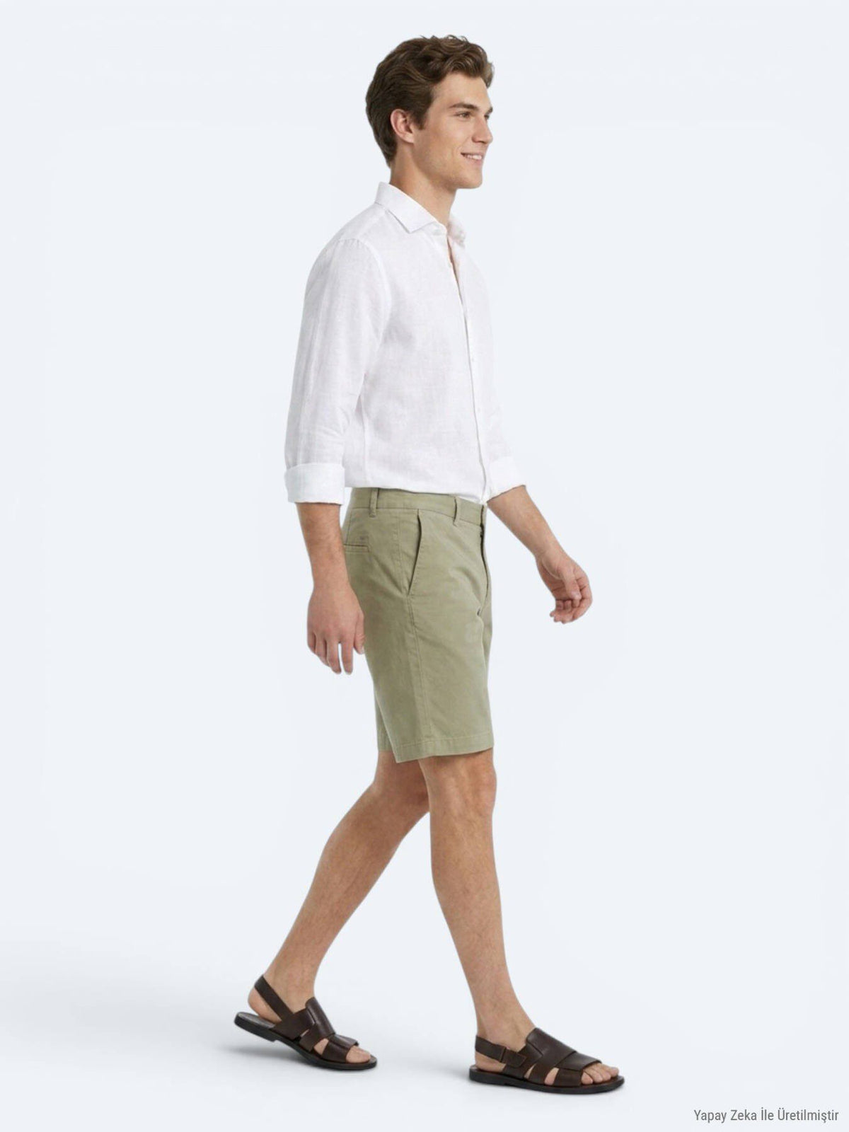 Grüne Velours Jogging Bermuda für Freizeit