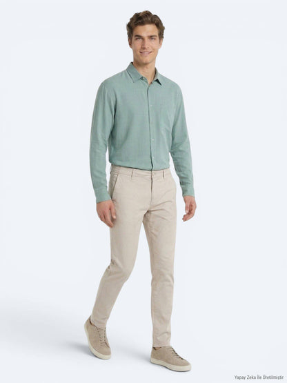 Beige Jogginghose aus Baumwollmix