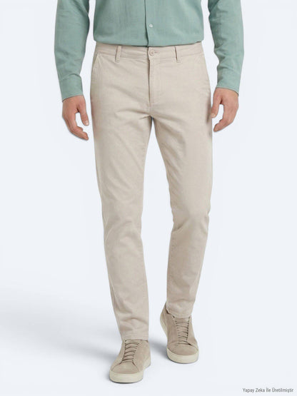 Beige Jogginghose aus Baumwollmix