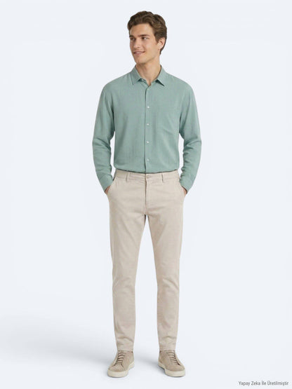 Beige Jogginghose aus Baumwollmix