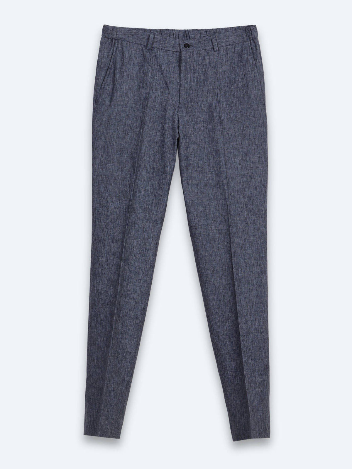 Blaues gemustertes Modern Fit Leinenanzug