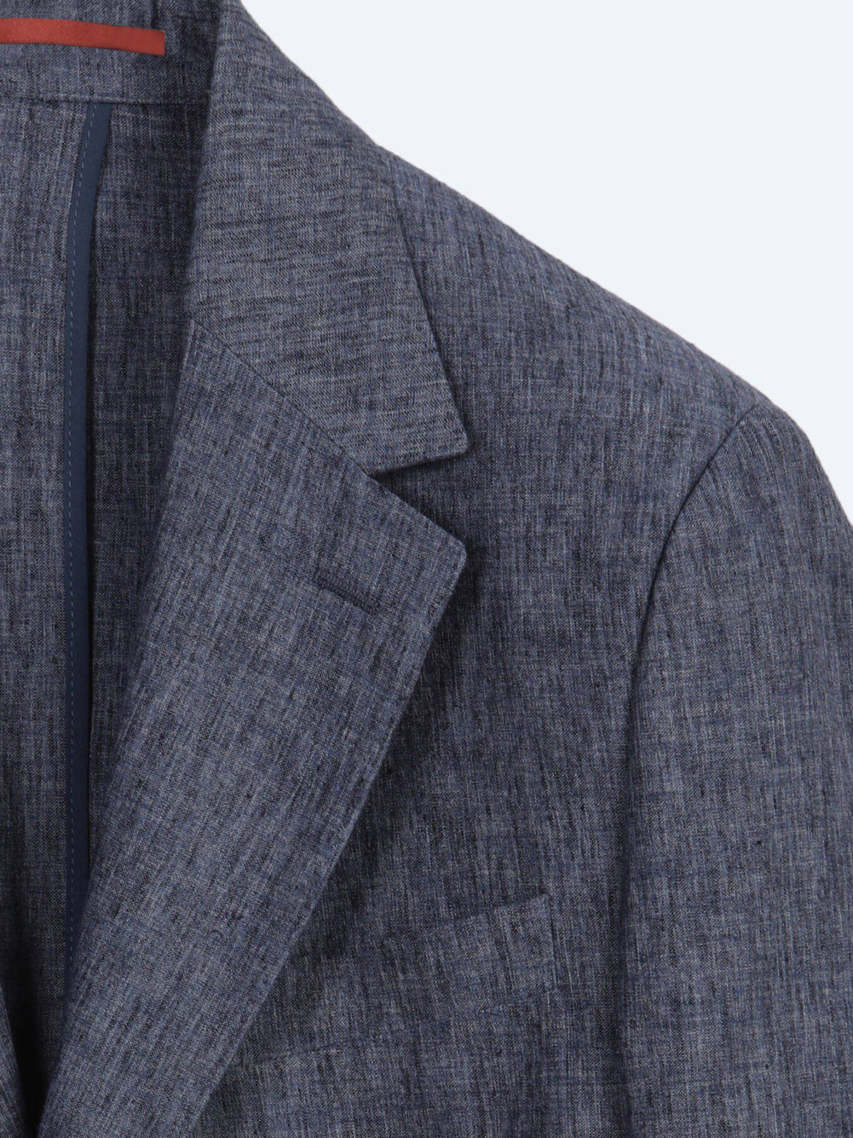 Blaues gemustertes Modern Fit Leinenanzug