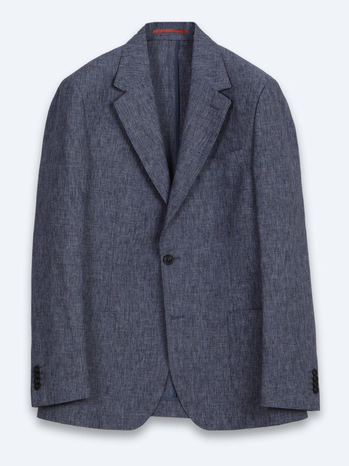 Blaues gemustertes Modern Fit Leinenanzug