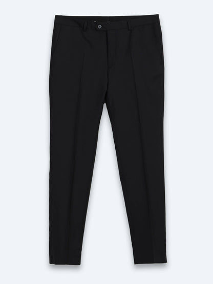 Schwarzer Micro Modern Fit Anzug 100% Wolle