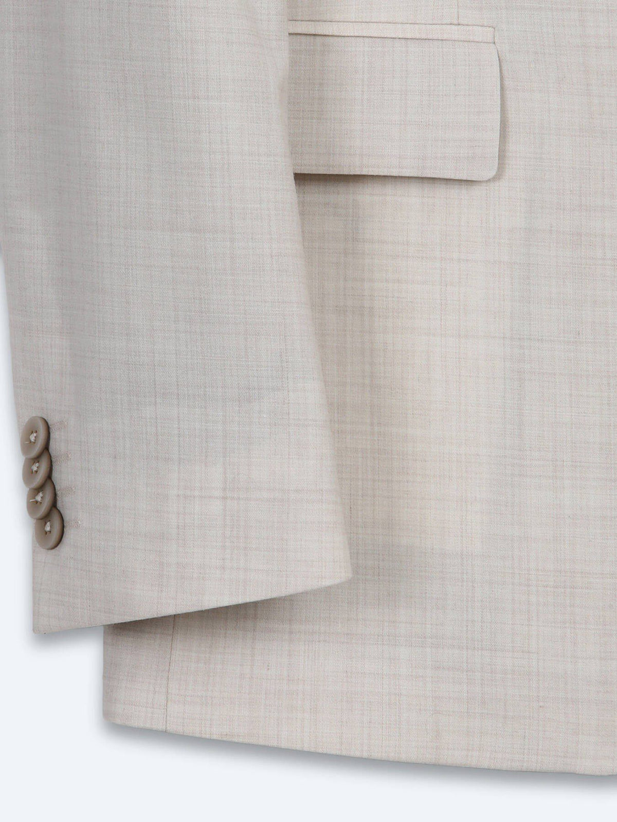 Beige Gemusterter Modern Fit Wollanzug