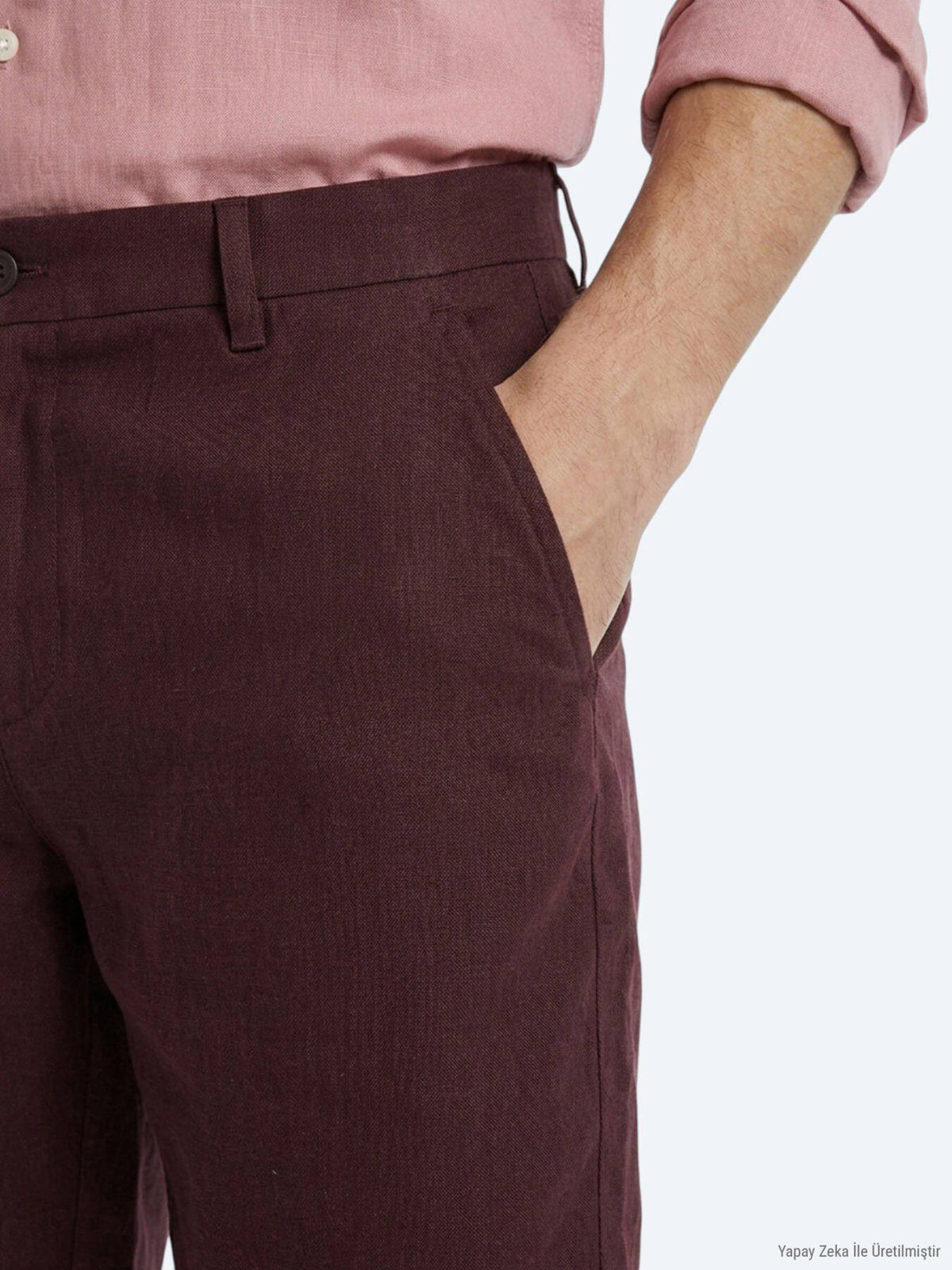 Burgunder Weave Jogging Bermuda aus Baumwolle