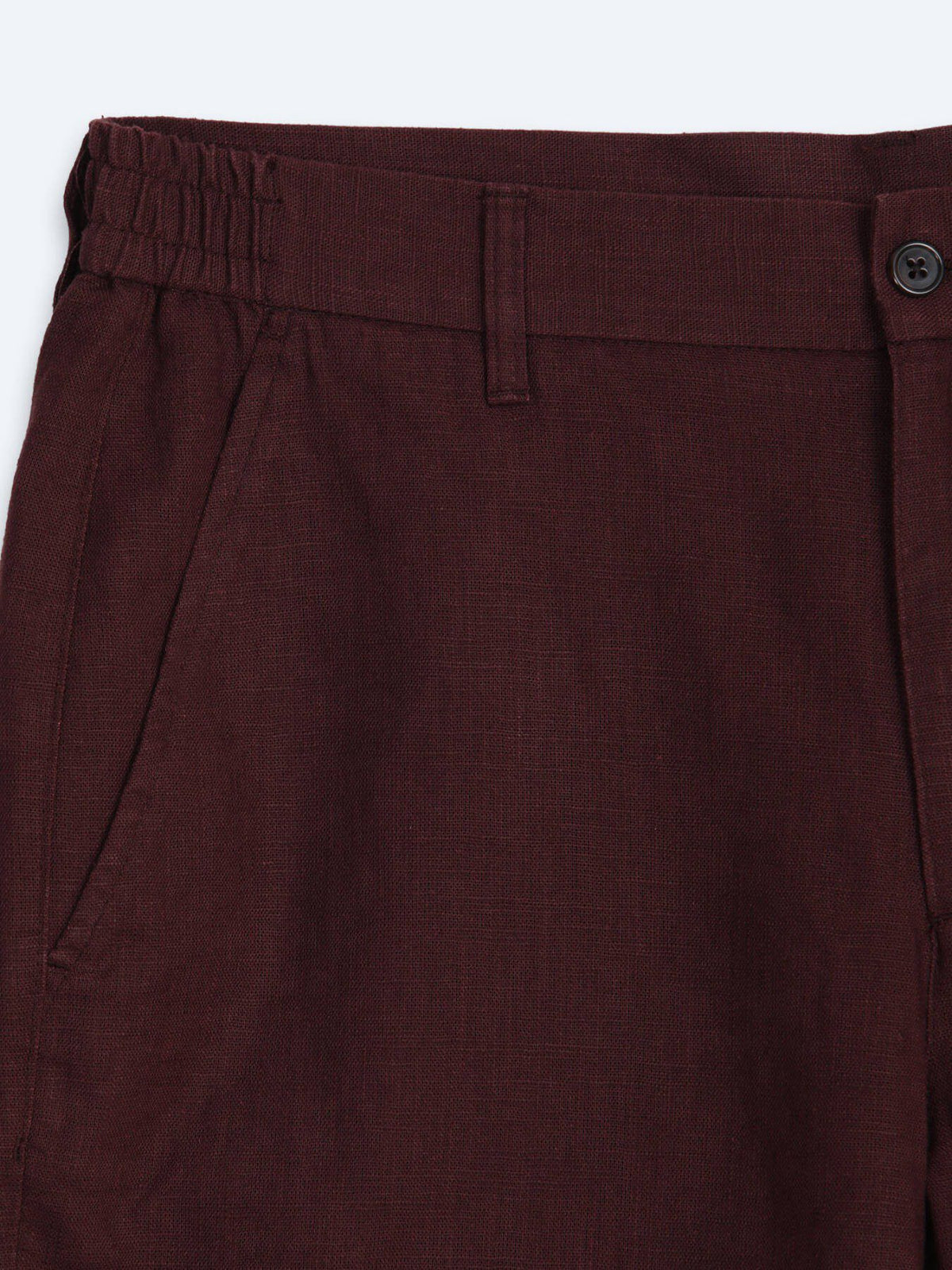 Burgunder Weave Jogging Bermuda aus Baumwolle