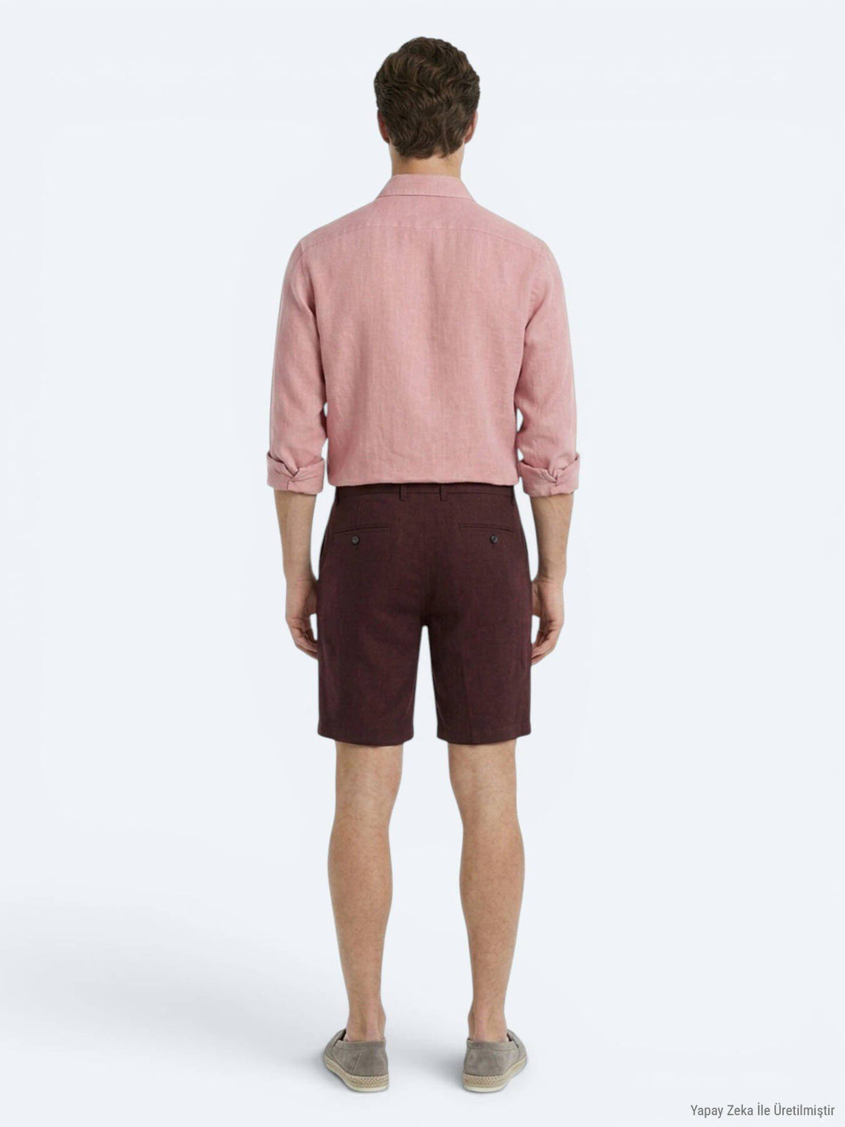 Burgunder Weave Jogging Bermuda aus Baumwolle