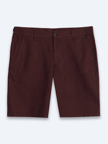 Burgunder Weave Jogging Bermuda aus Baumwolle