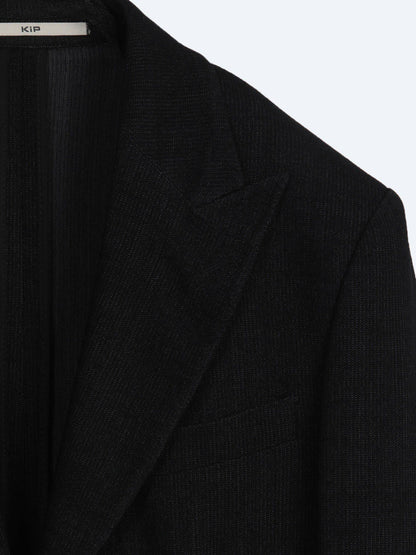 Schwarze Micro Modern Fit Wolljacke