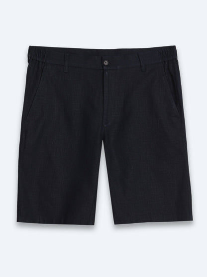 Marineblaue Velours Jogging Bermuda