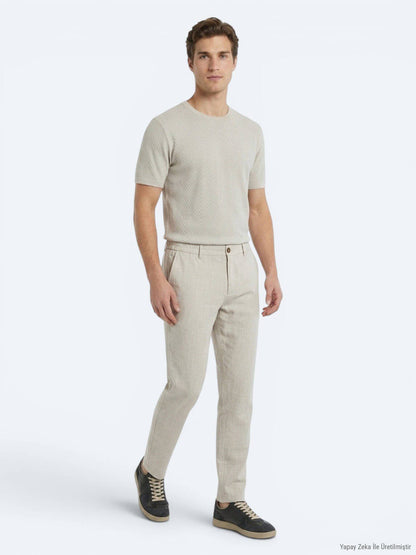 Stein Weben Legere Baumwollhose