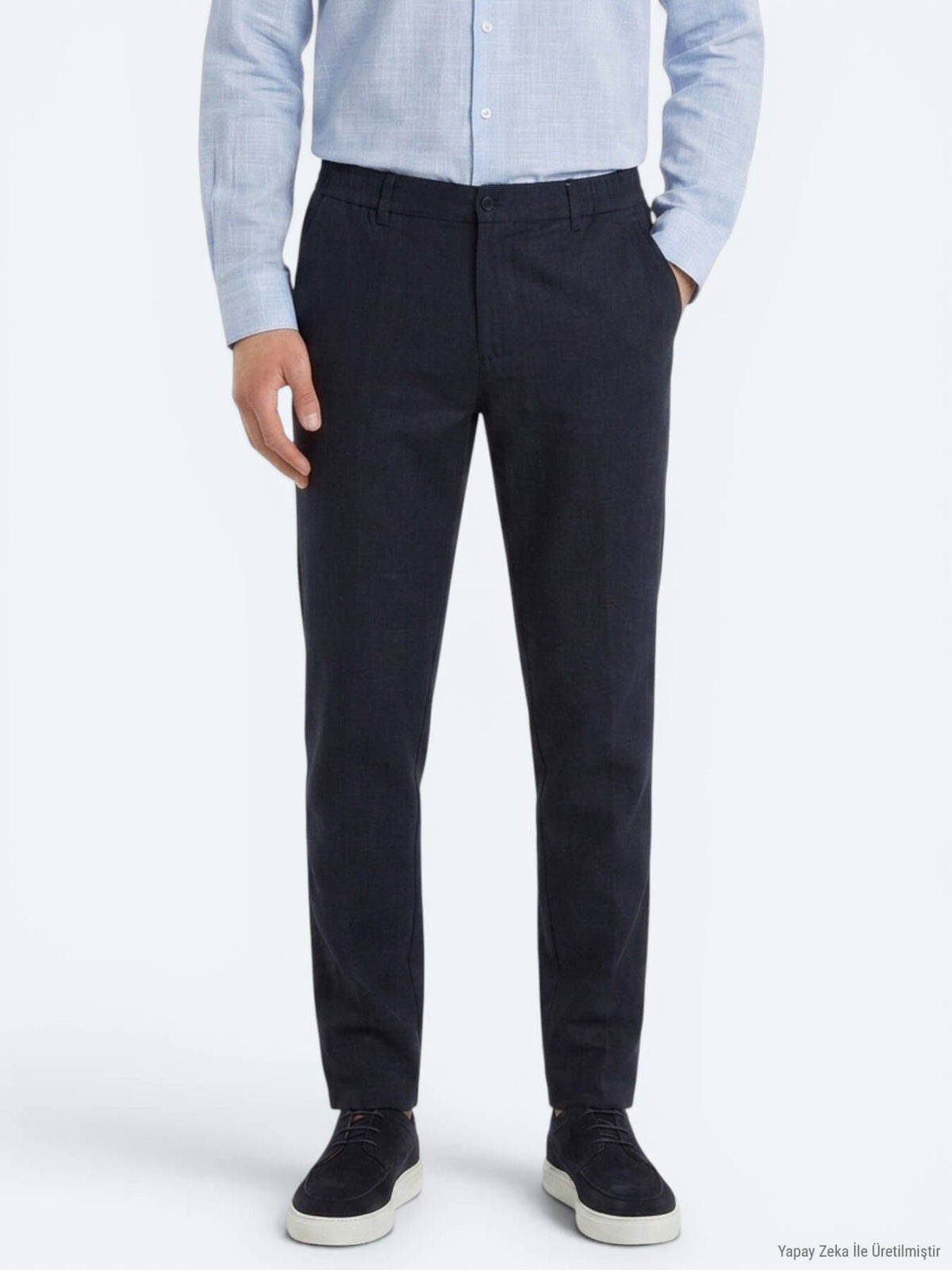 Marineblaue lockere Baumwollhose