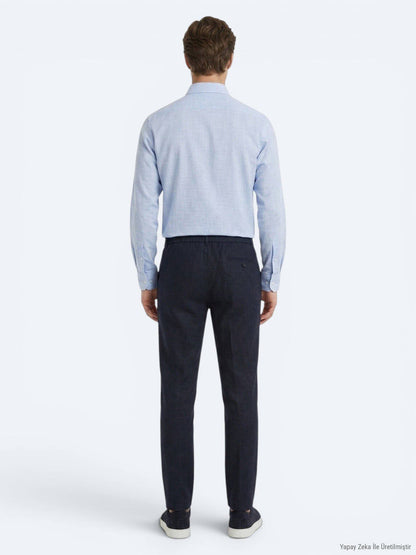 Marineblaue lockere Baumwollhose