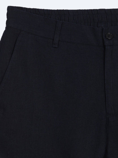Marineblaue lockere Baumwollhose
