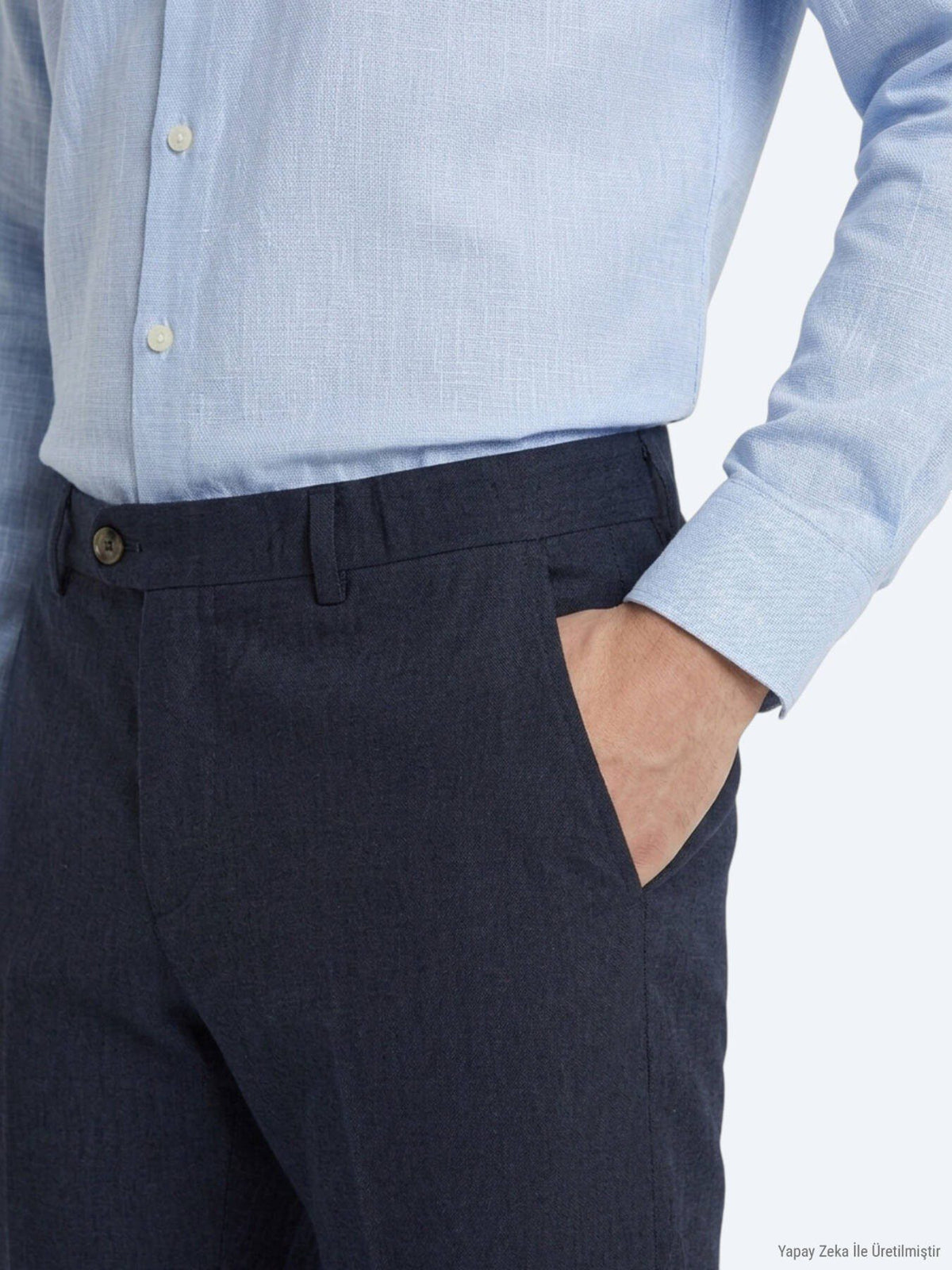 Marineblaue lockere Baumwollhose