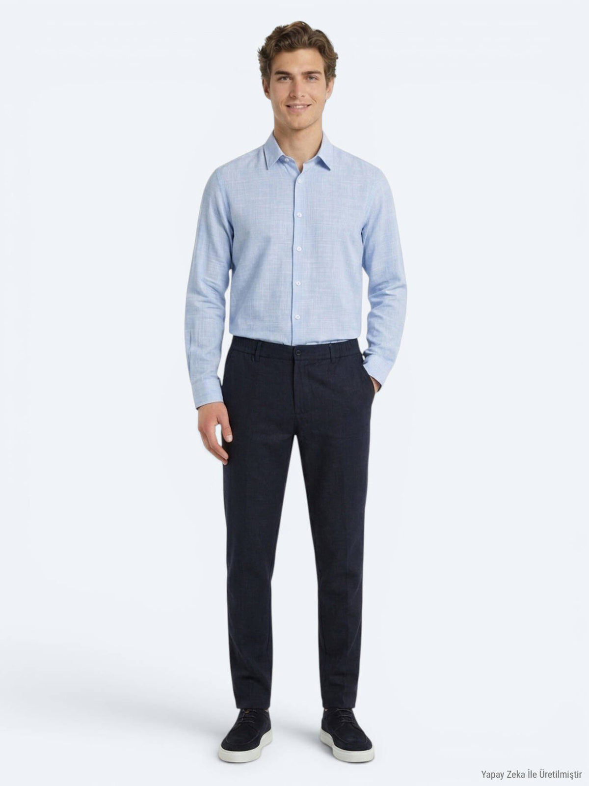 Marineblaue lockere Baumwollhose