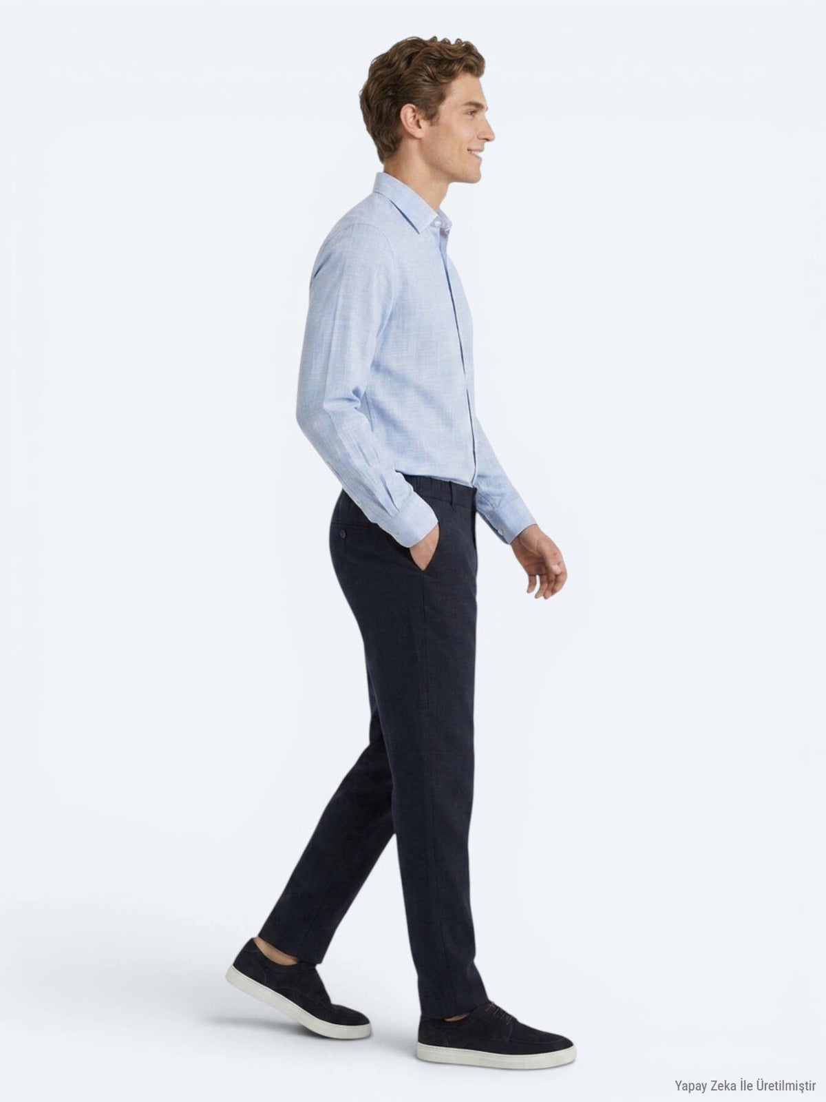 Marineblaue lockere Baumwollhose