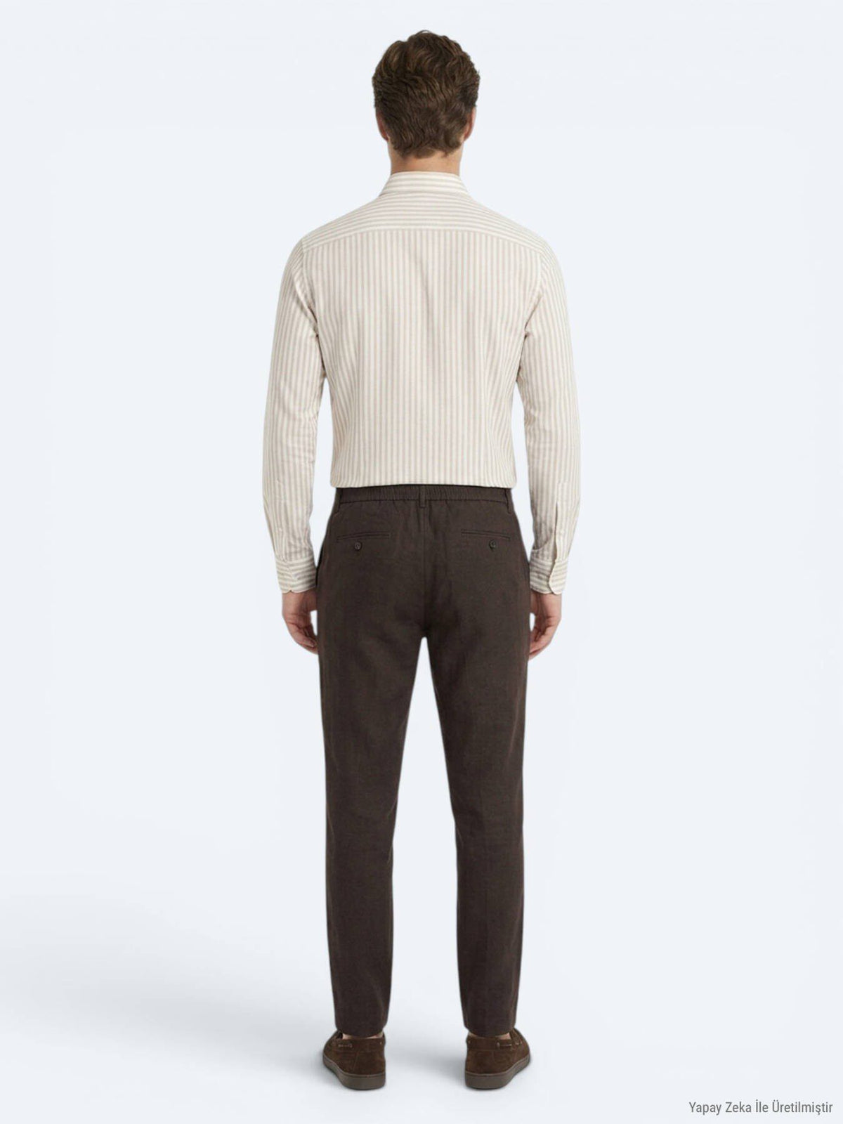 Braune lockere Baumwoll-Mix-Hose