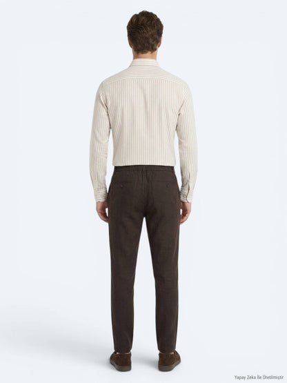 Braune lockere Baumwoll-Mix-Hose