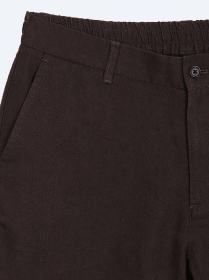 Braune lockere Baumwoll-Mix-Hose