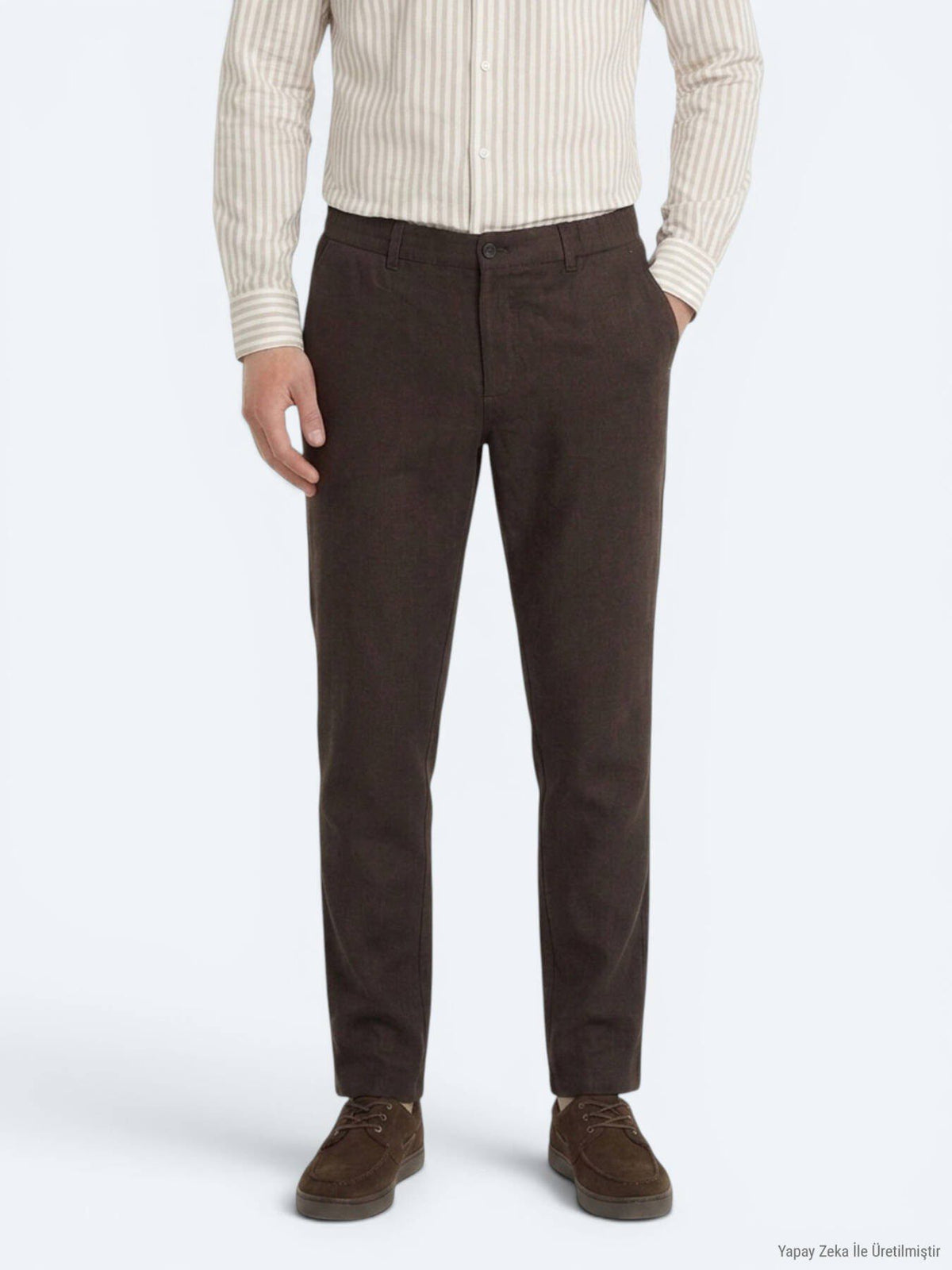 Braune lockere Baumwoll-Mix-Hose