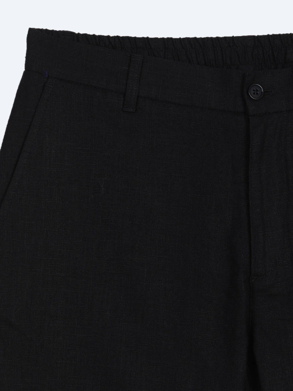 Schwarze lockere Baumwollhose mit Webmuster