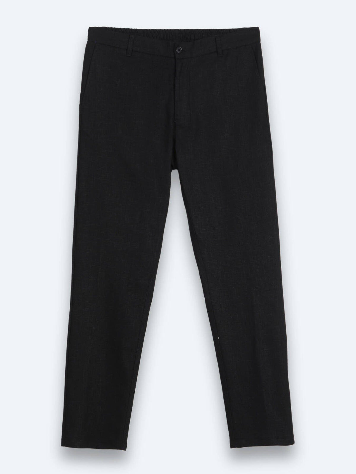 Schwarze lockere Baumwollhose mit Webmuster