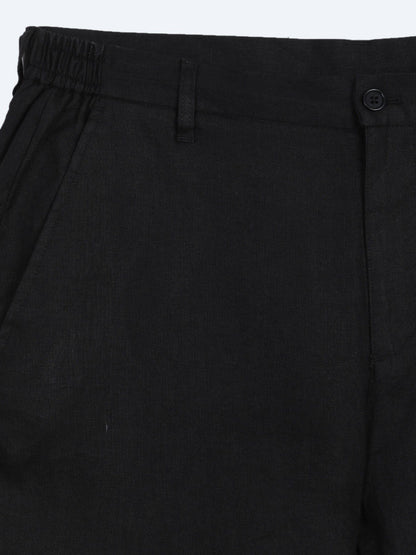 Schwarze Leinen Jogginghose 100% weich
