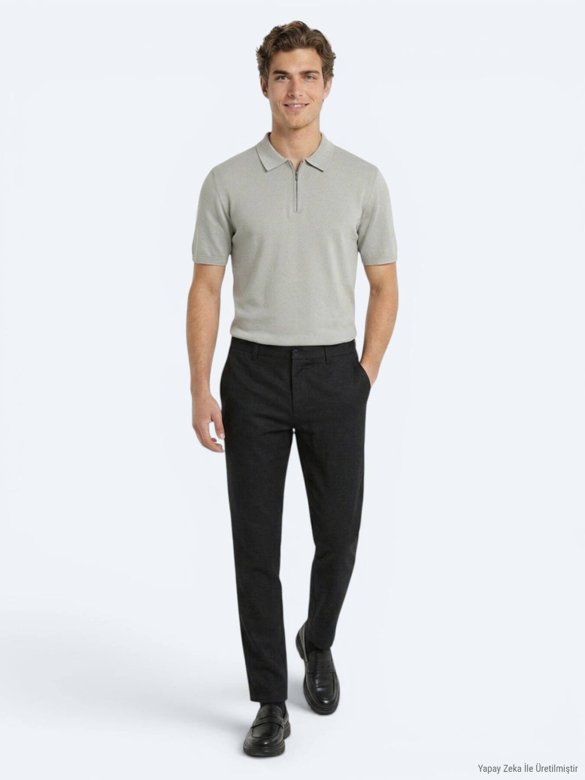 Schwarze lockere Baumwollhose mit Webmuster