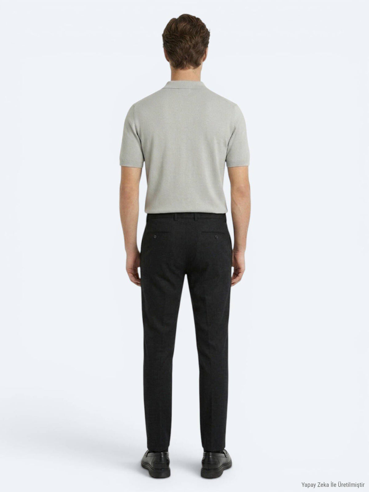 Schwarze lockere Baumwollhose mit Webmuster