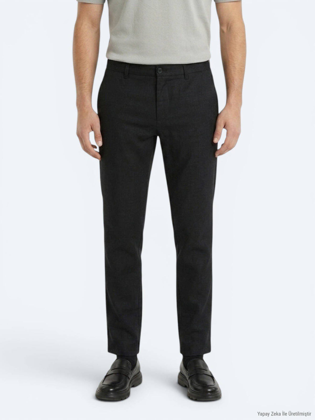 Schwarze lockere Baumwollhose mit Webmuster