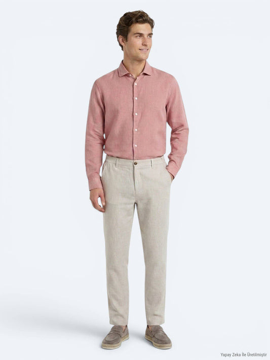 Stein Weben Legere Baumwollhose