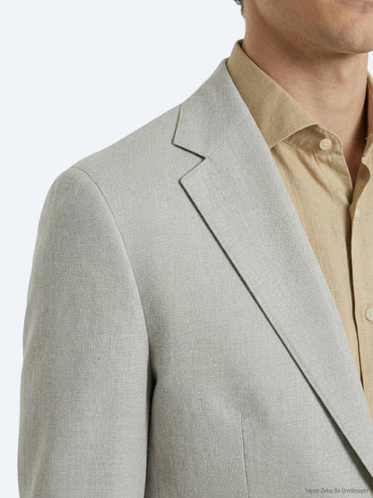 Ölgrün Unifarben Modern Fit Baumwolljacke