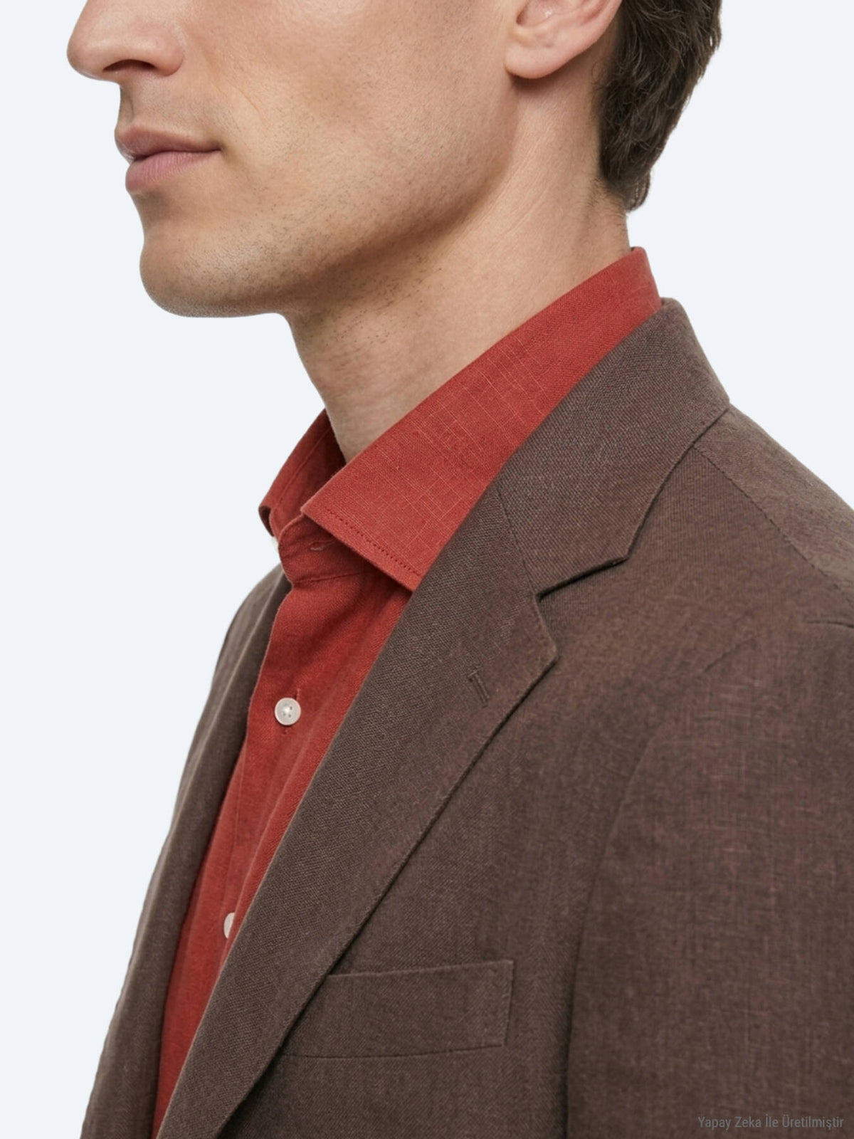 Braune schlichte moderne Leinenjacke