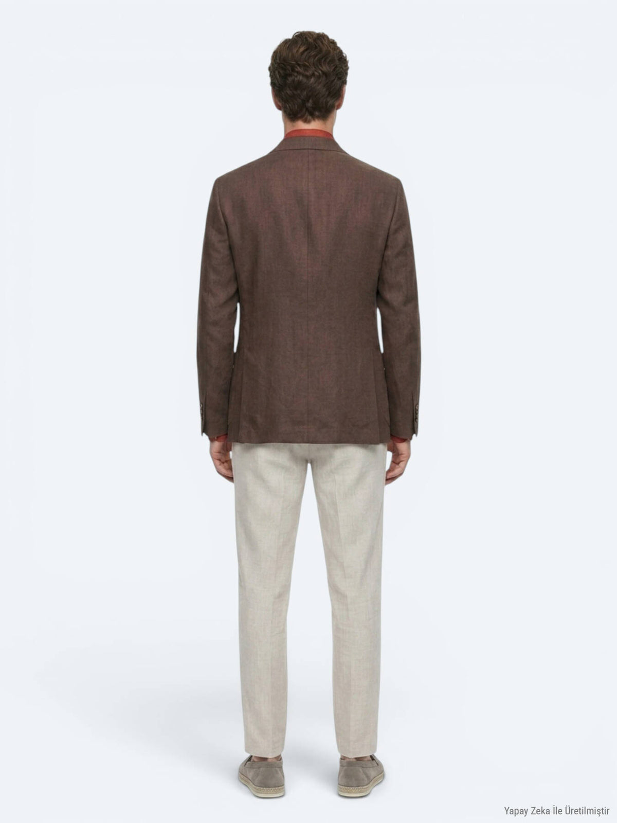 Braune schlichte moderne Leinenjacke