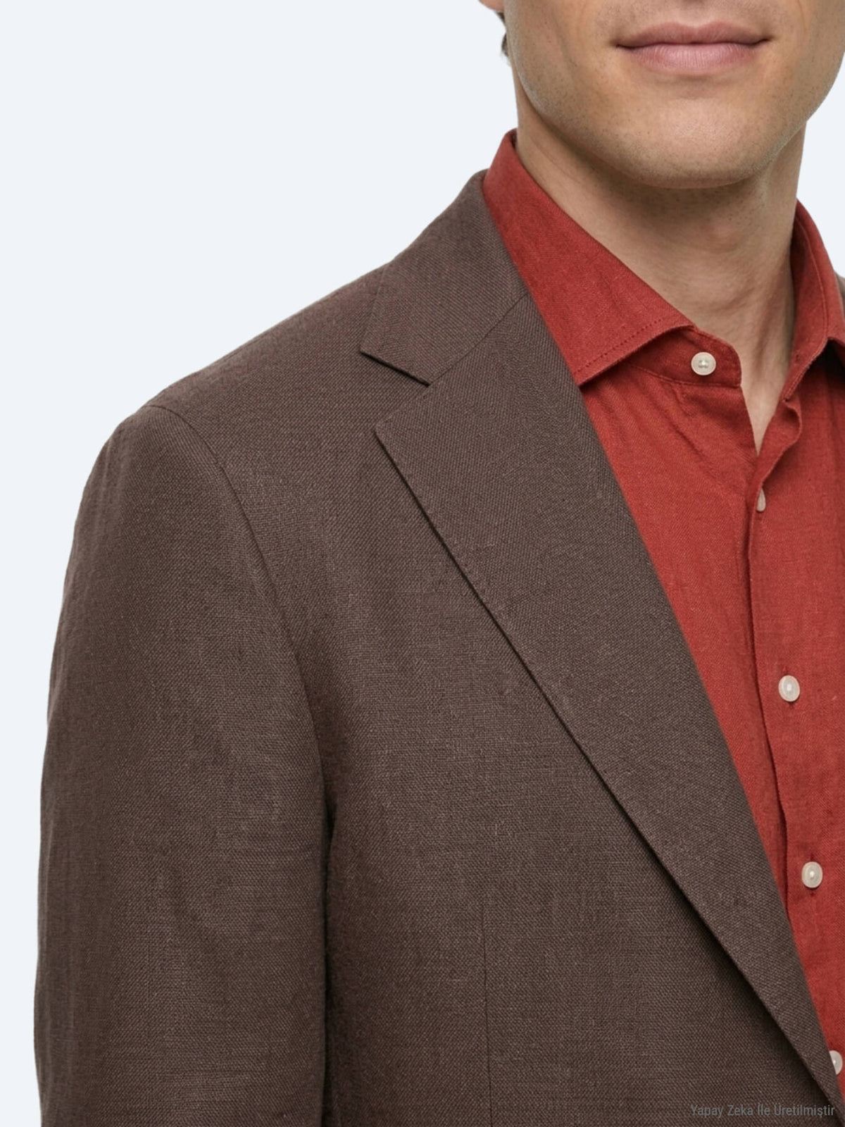 Braune schlichte moderne Leinenjacke