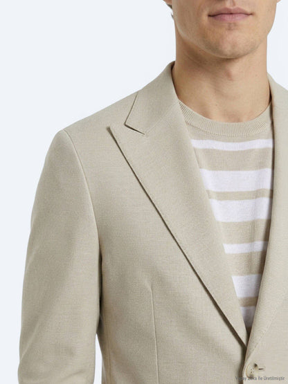 Beige Moderne Passform Baumwolljacke