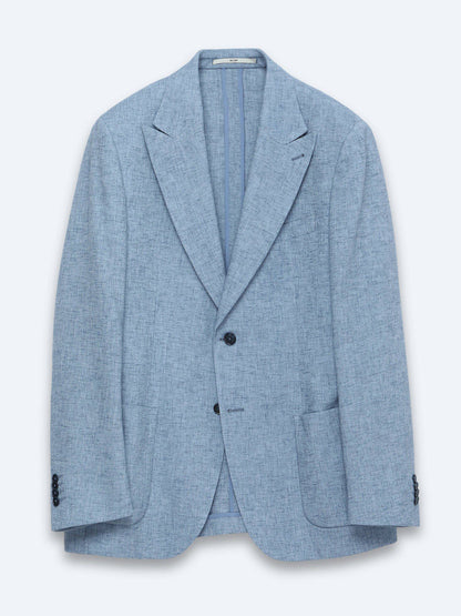 Blaue gemusterte moderne Leinenjacke