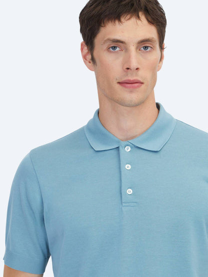 Blaues schlichtes 100% Baumwoll-T-Shirt