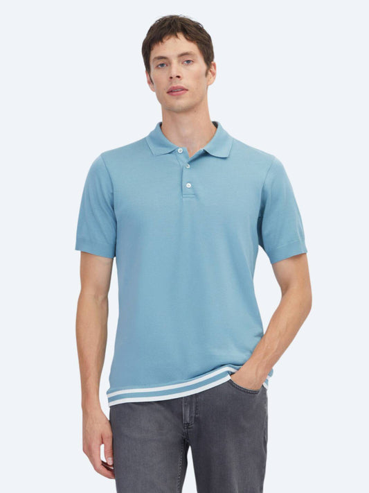 Blaues schlichtes 100% Baumwoll-T-Shirt